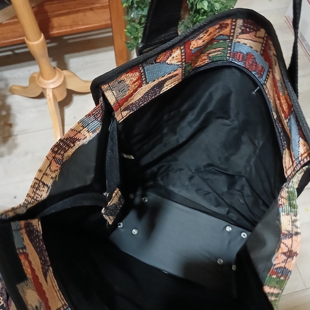 Pioneer Faithful Companion Dog Tapestry Print Rolling Tote Bag/Shopping Trolley - Picture 7 of 7